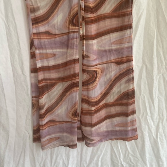 Stylerise mesh long marble print high rise pants Size Small - Picture 4 of 13